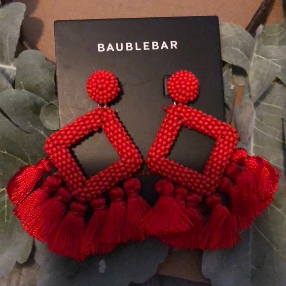 Baublebar Red Laniyah Fringe Drop Earrings